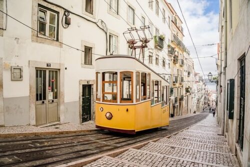 lisbon, tram, portugal